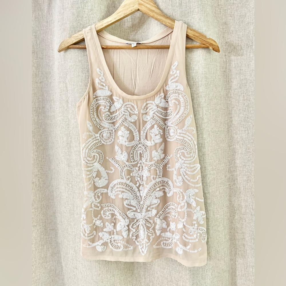 Express beaded cream blouse